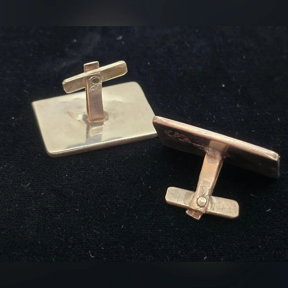 Handmade Mexican Cufflinks Crab Sterling Mixed Metals Stone Inlay July Horoscope